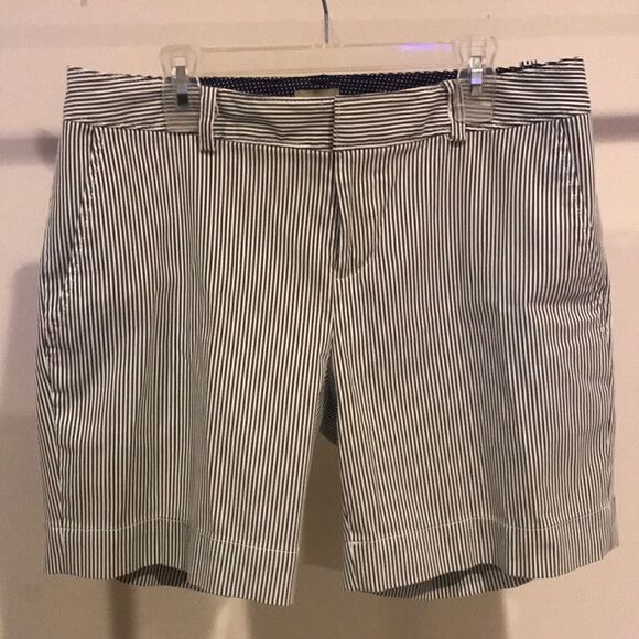 Cremieux Blue & White Stripe Trouser Shorts - Sz 4 - Picture 2 of 8